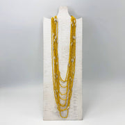 Seed Bead Multi-Strand Necklace - Yellow