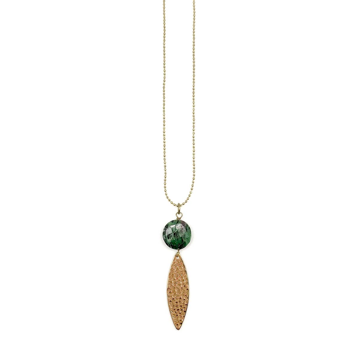 Akriti Gold and Medium Faceted Ruby Ziosite Necklace