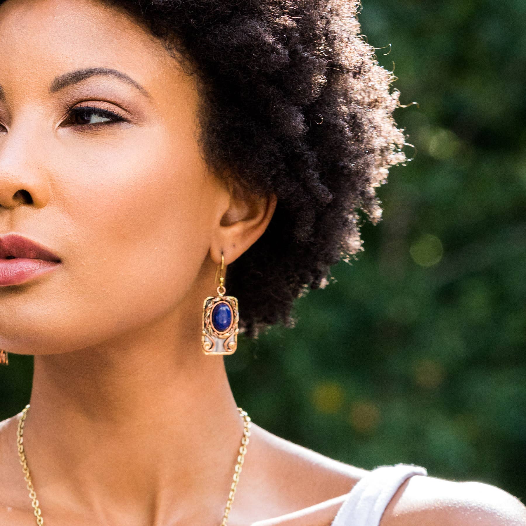 Mixed Metal Earrings with Semiprecious Stones Prepack