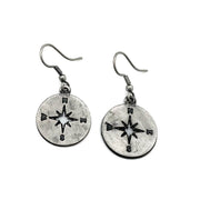 Pewter Earrings - Compass