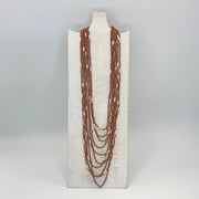 Seed Bead Multi-Strand Necklace - Brown