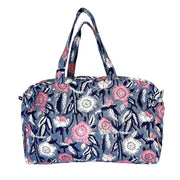 Midnight Blossoms Large Travel Bag - Block Printed Cotton
