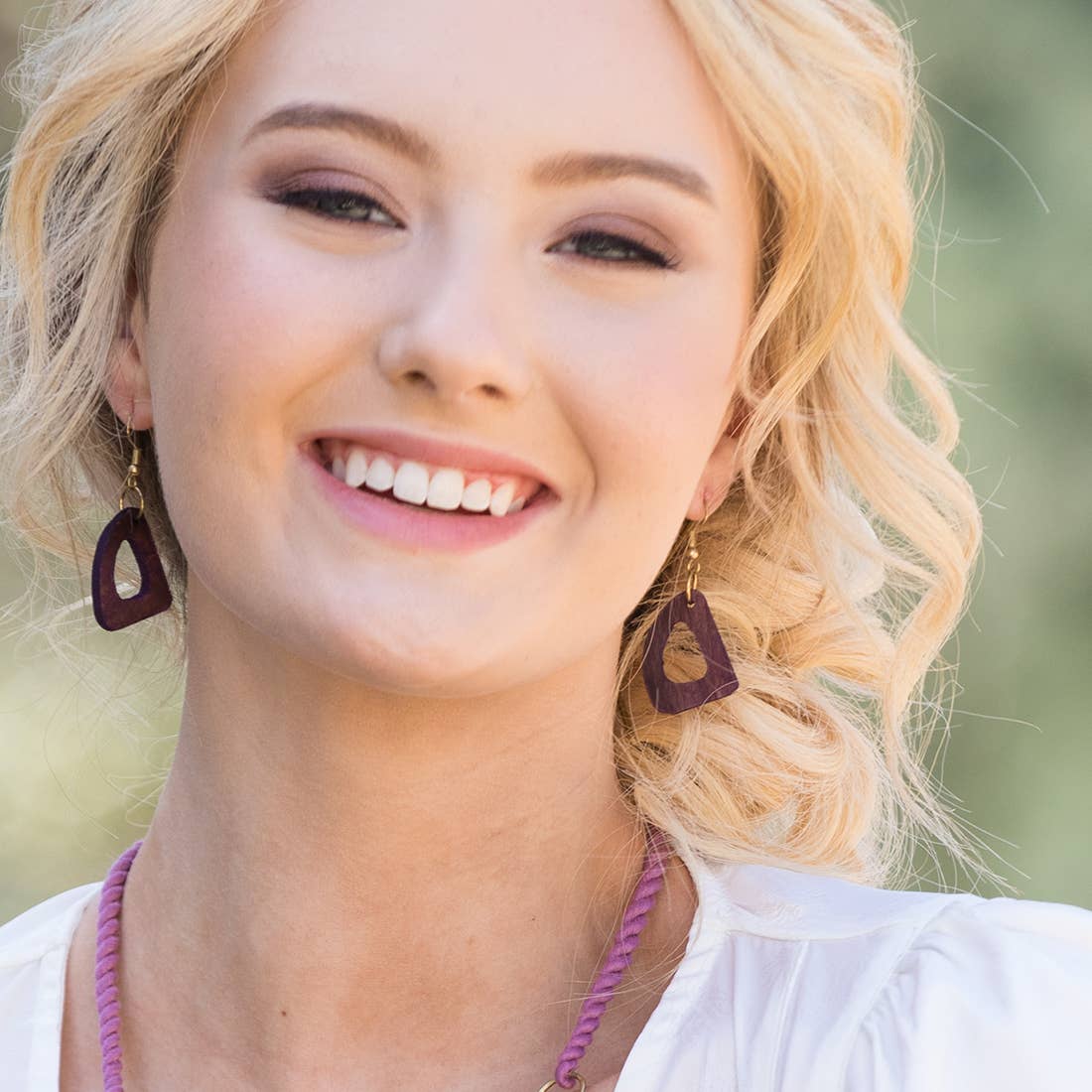Omala Primrose and Plum Collection Earrings - Abstract Bead