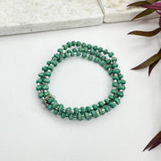 Sachi Wood Bead Wrap Bracelet - Sea Green