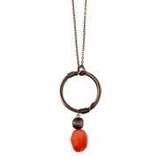 Banjara Antiqued Ring Necklace with Carnelian Stone