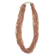 Seed Bead Multi-Strand Bib Necklace - Multiple Color Styles