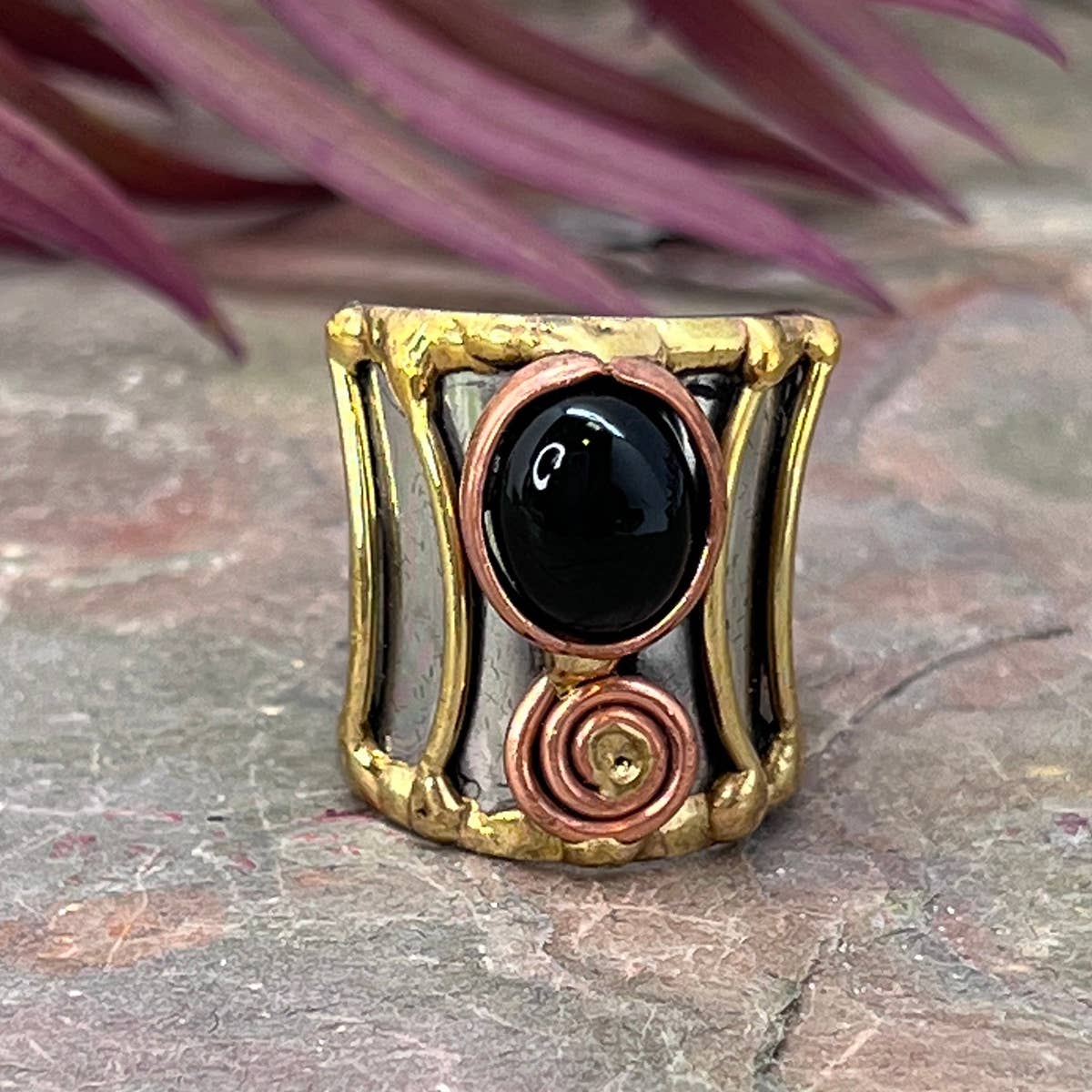 12 Pack- Mixed Metal Cuff Rings with Single Stone in a box