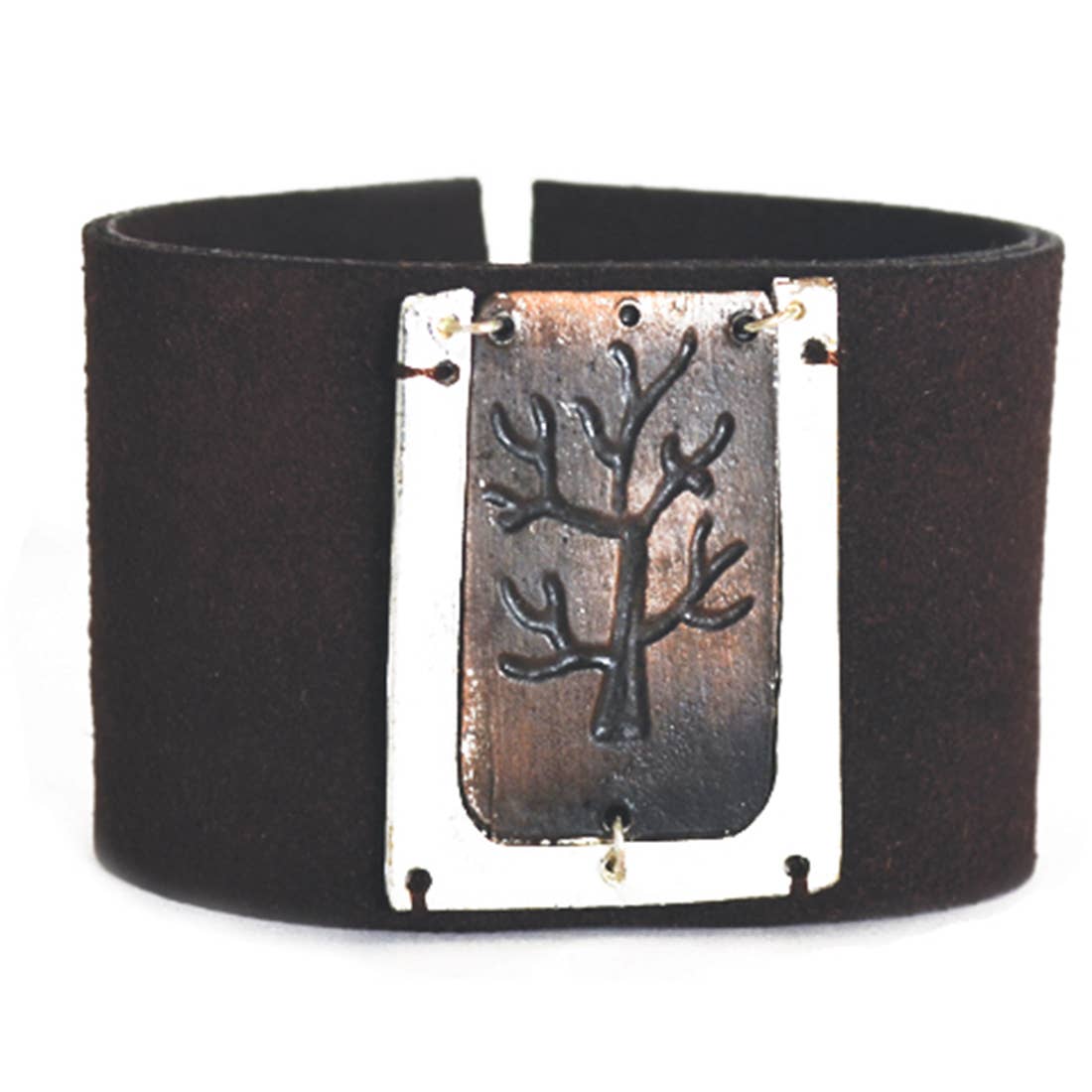 Leather Snap Bracelet - Tree in Frame
