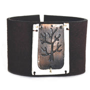 Leather Snap Bracelet - Tree in Frame