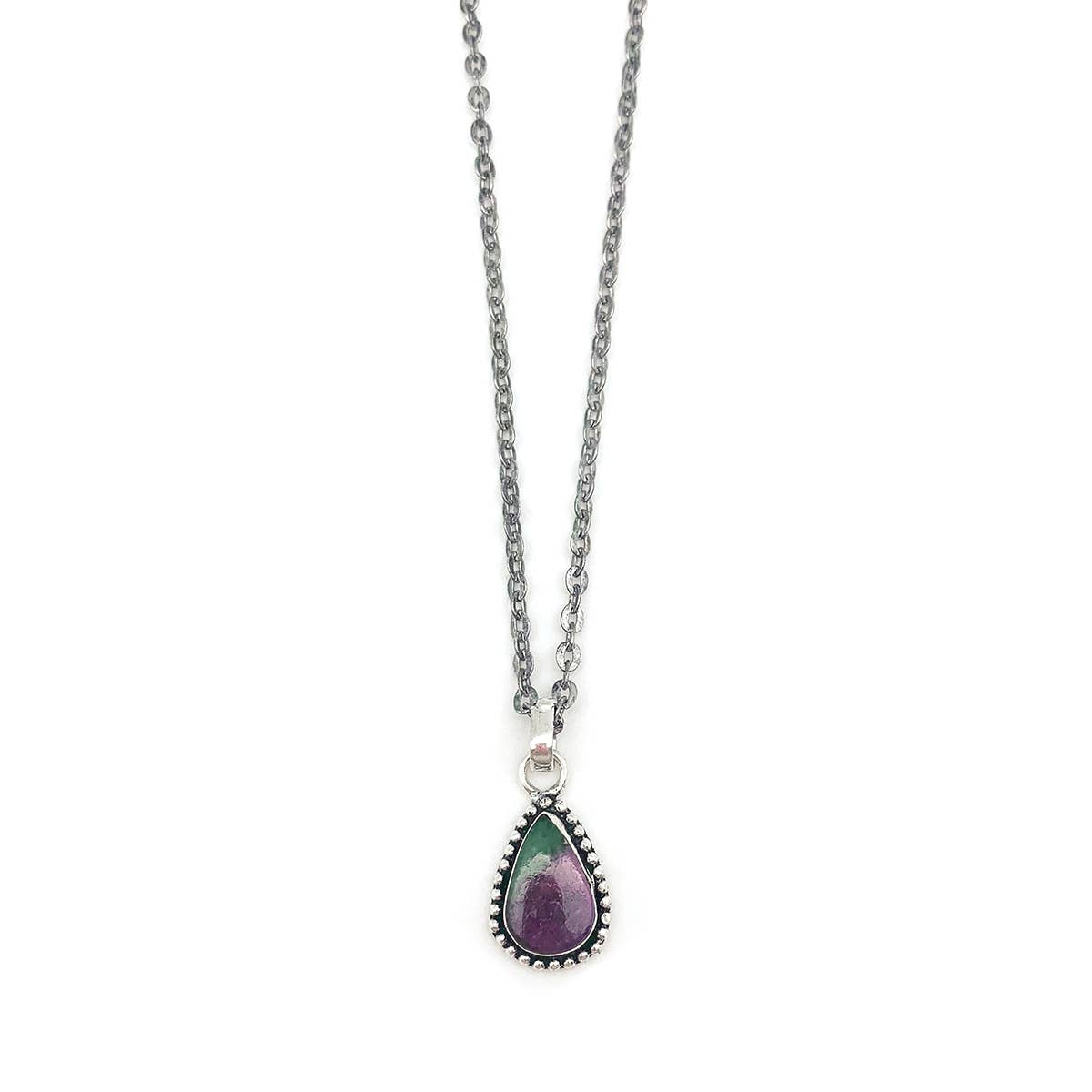 Kashi Semiprecious Large Stone Necklace - Ruby Zoisite