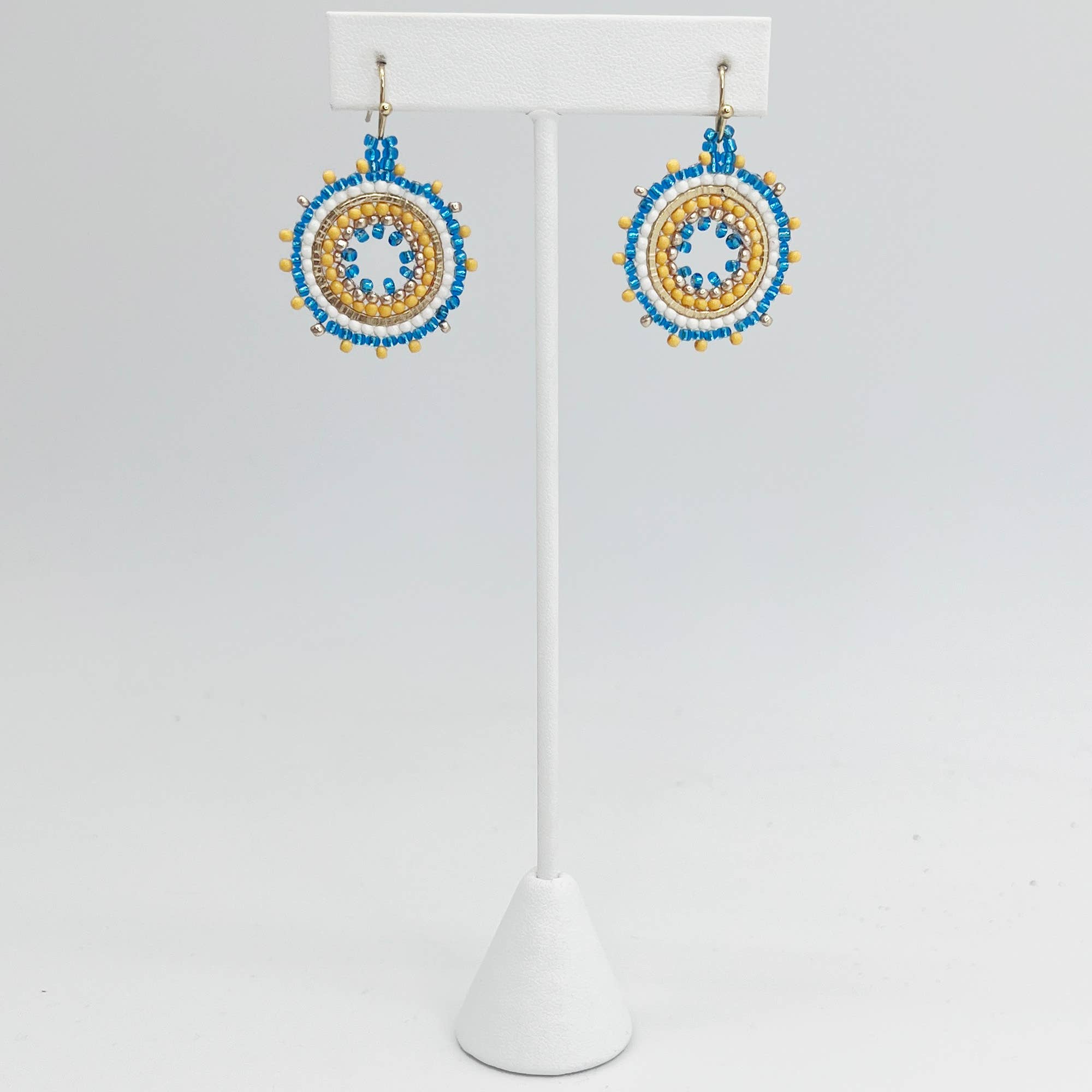 Seed Bead Mandala Hoop Earrings- Multiple Color Styles