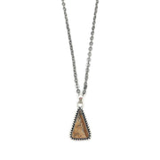 Handcrafted Semiprecious Large Stone Necklace -PictureJasper