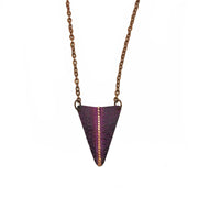 Copper Patina Necklace -  Half Circles Triangle Pendant