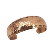 Handcrafted  Hammered Leaf Edge Copper Cuff