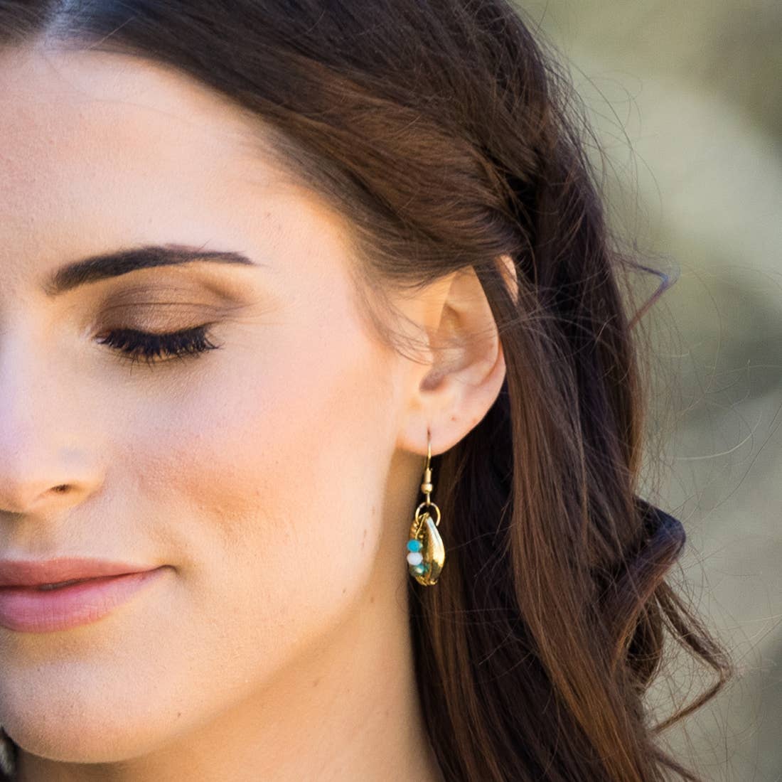 Sachi Golden Coastline Collection Earrings - Beaded Cowries
