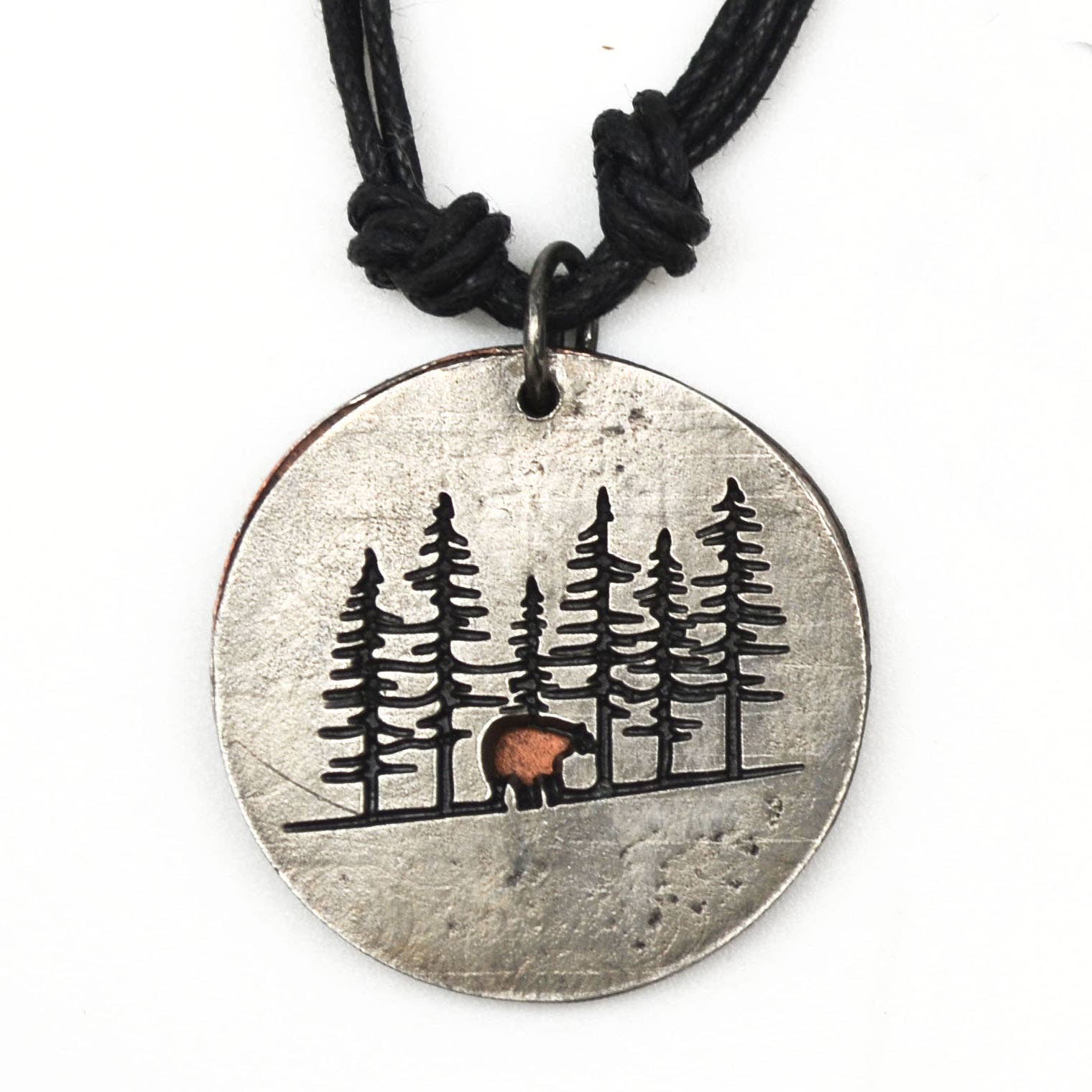 Pewter Necklace - Bear in the Woods