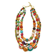 Aasha Strands with Large Beaded Kantha Handcrafted  Necklace