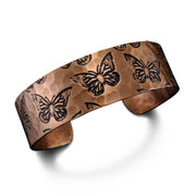 Butterflies Copper Engraved Cuff Bracelet
