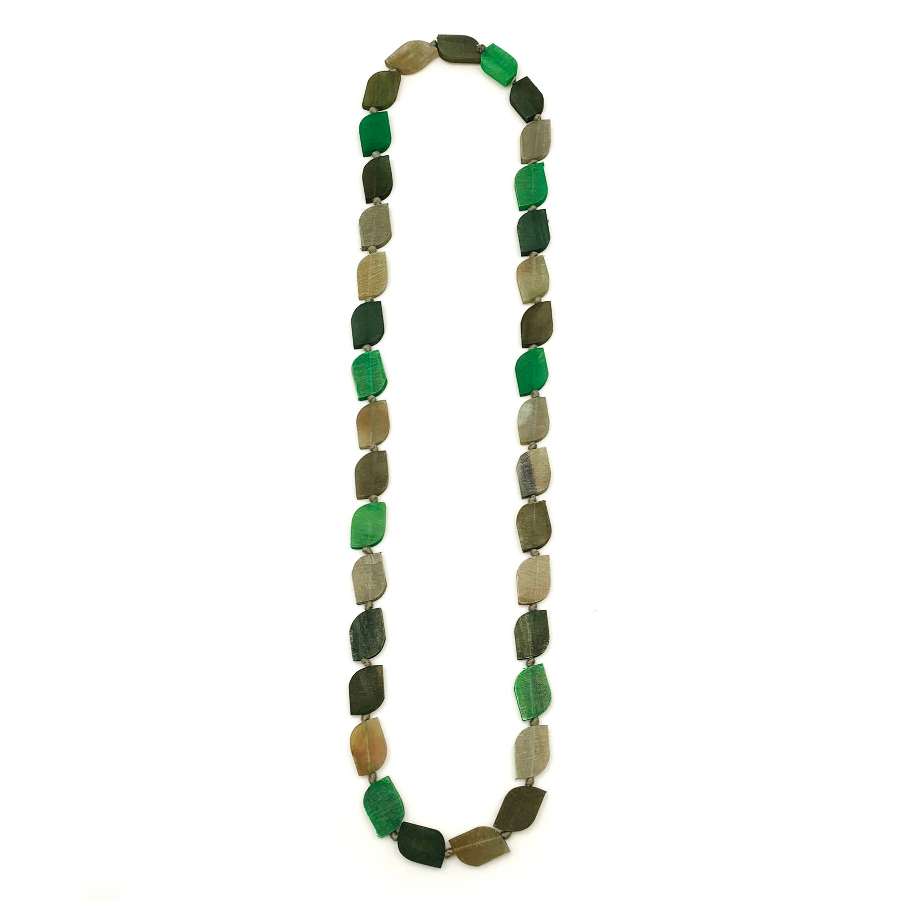 Omala Verdant Collection Necklace - Long Abstract Shapes