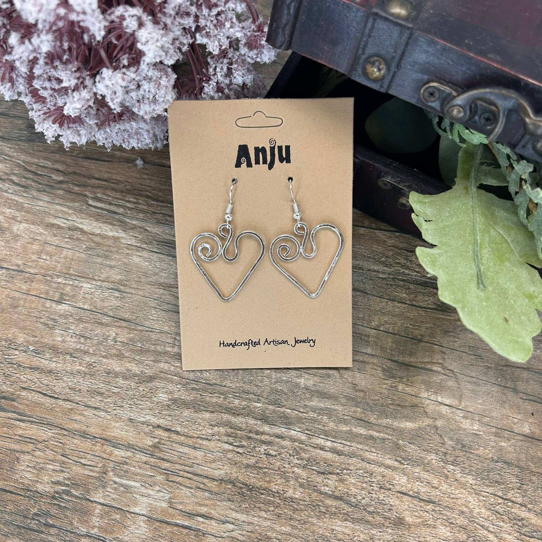 Silver Plated Earrings - Wavy Heart