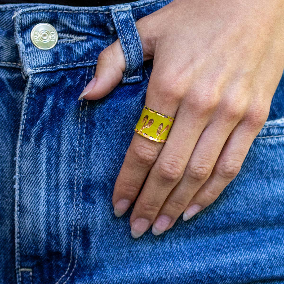 Patina Engraved Copper Ring Pre-Pack with Display