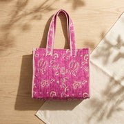 Paisley Pink Block-Printed Quilted Mini Tote