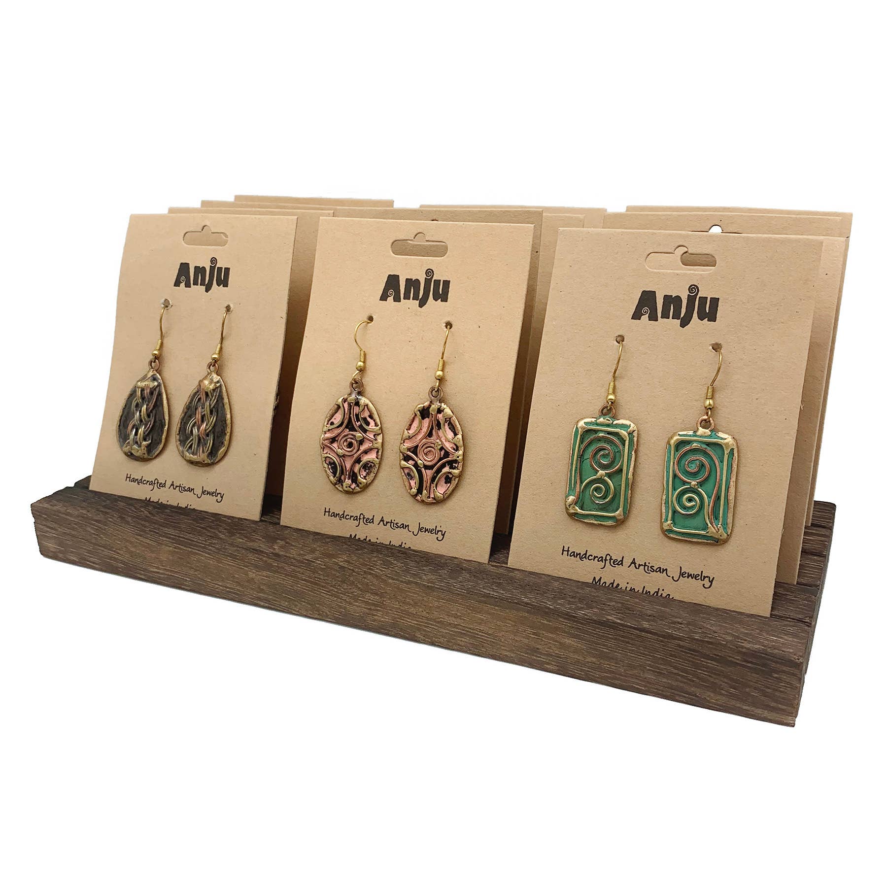 Slotted Carded Earring or Necklace Display - Holds 12 Cards