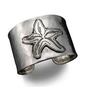 Silver Plated Adjustable Cuff Bracelet - Starfish