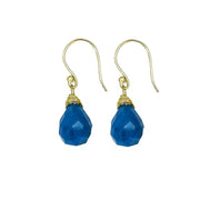 Gold-Plated Chaceldony Teardrop Earrings