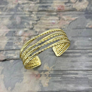 Handcrafted Gold Twisted Wire Cuff Bracelet