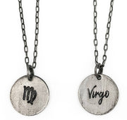 Virgo Zodiac Pewter Glyph Necklace