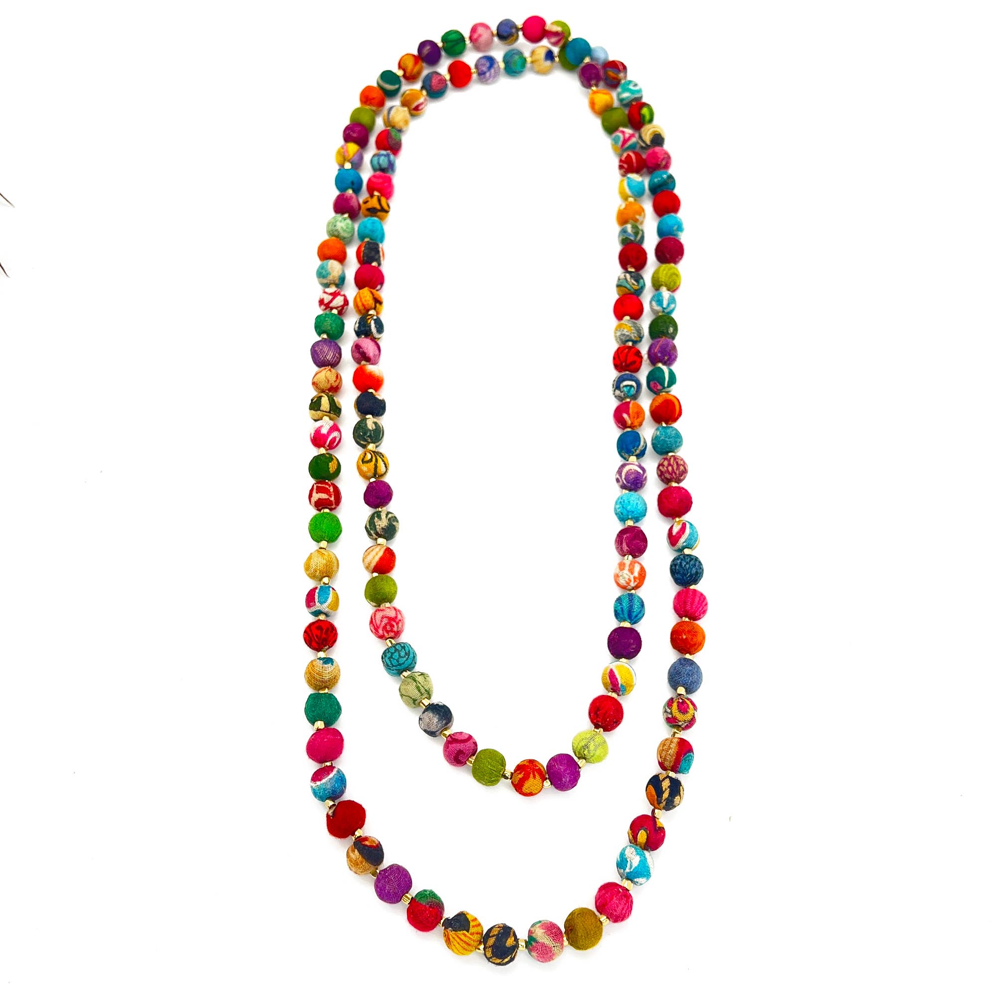 Aasha Beaded Wrap Layered Kantha Handcrafted Necklace