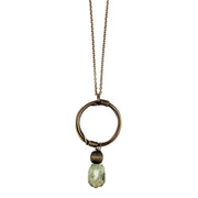 Banjara Antiqued Ring Necklace with Prehnite Stone