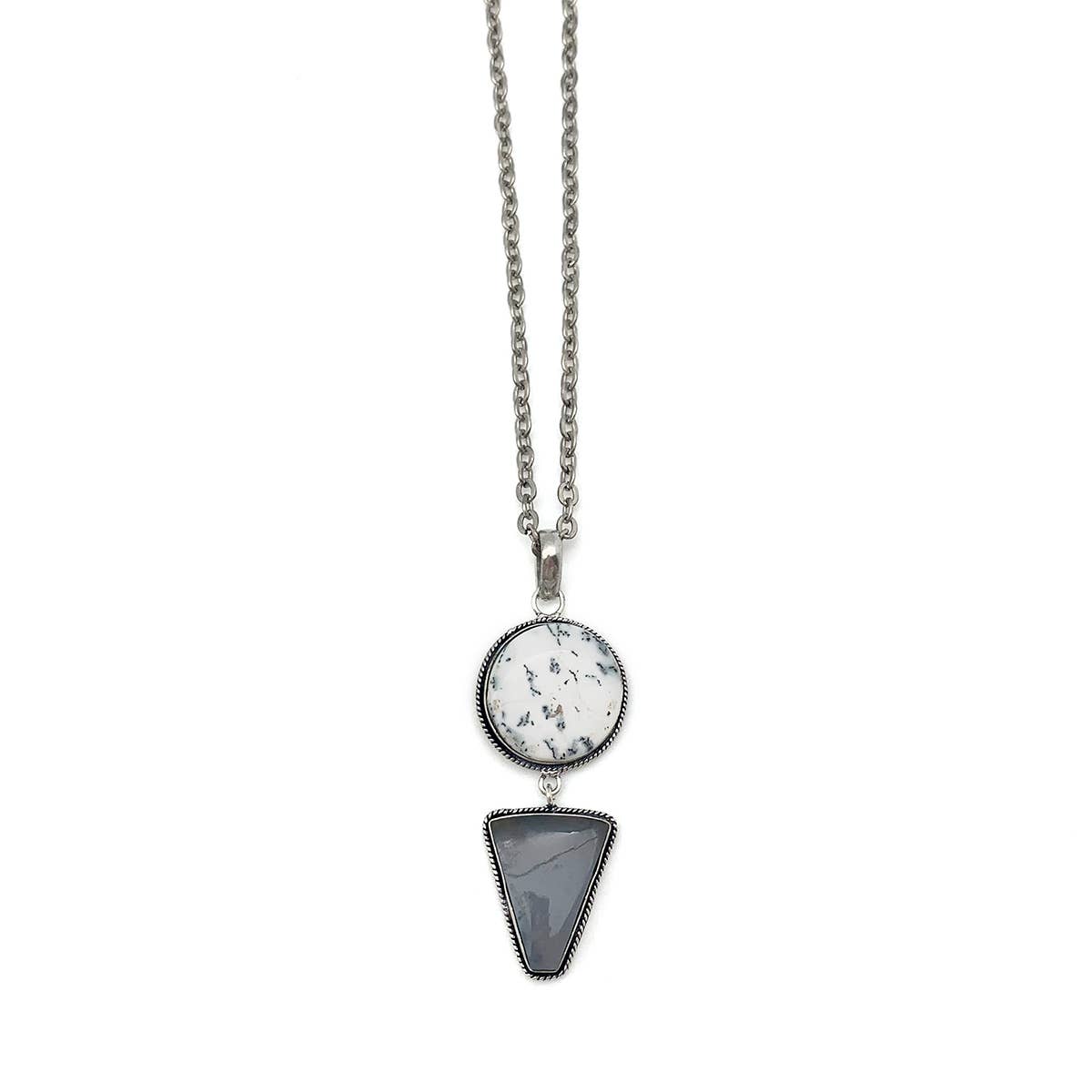 Handcrafted Semiprecious Stone Necklace - Dendritic Opal