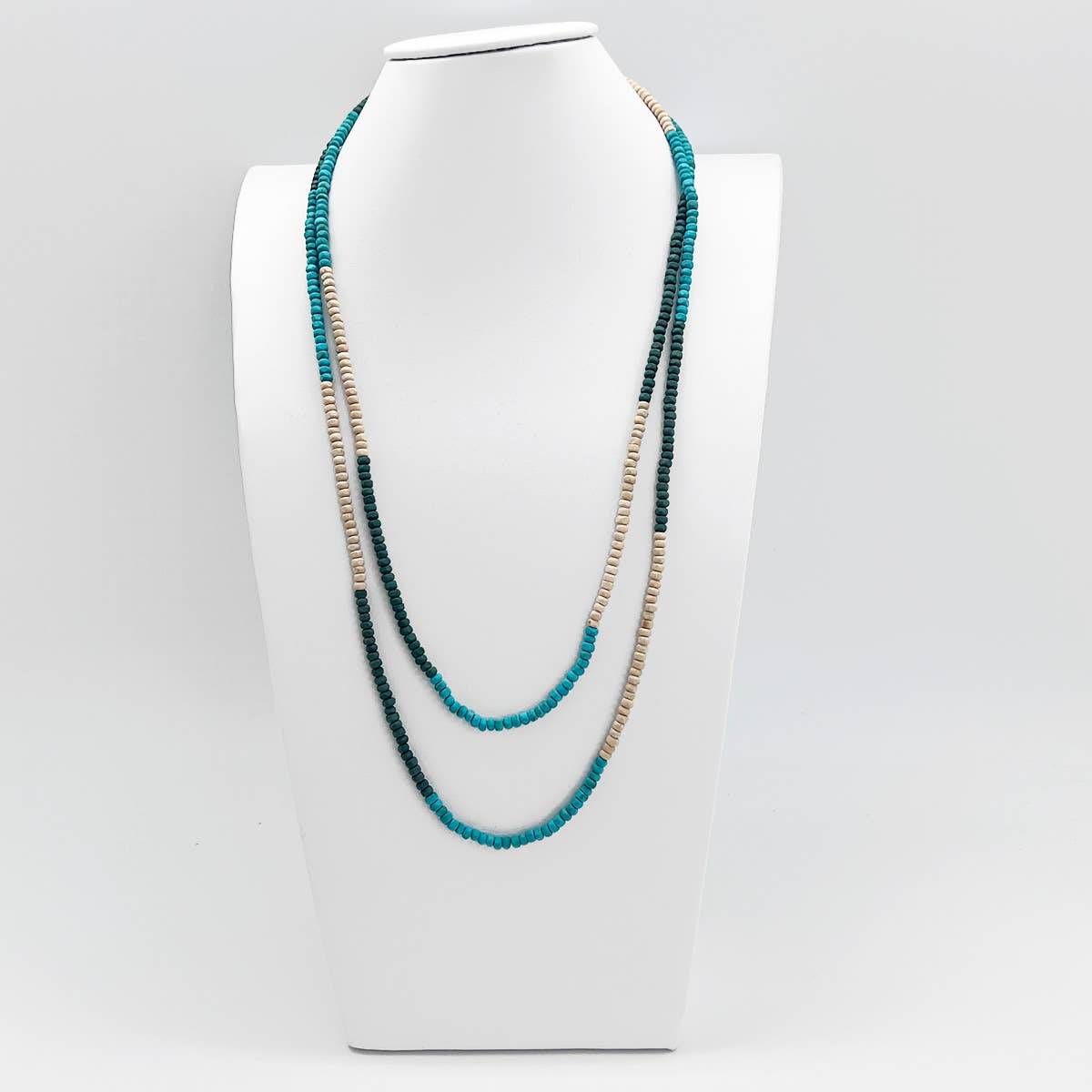 Prismatic Hues Necklace - Turquoise, Green, White