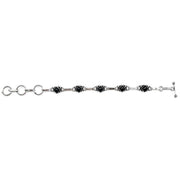 Tanvi Silver Link Bracelet - Black Onyx Squares