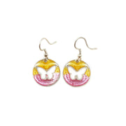 Pewter Earrings with Color Enamel - Butterfly Squash/Lilac