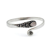 Tanvi Collection Bangle Bracelet - Silver with Rose Quartz