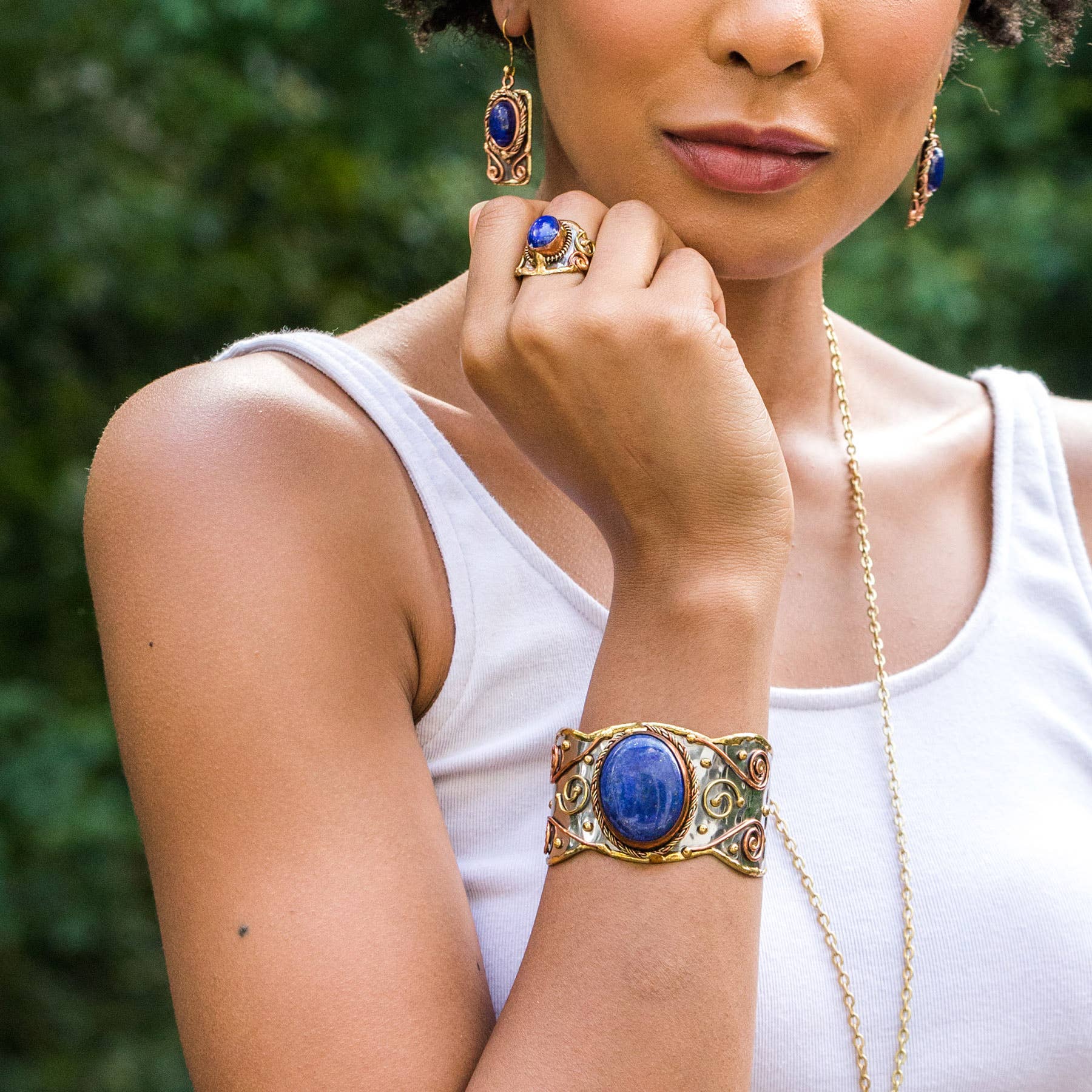 Mixed Metal Cuffs w/Semiprecious Stones Prepack + Display