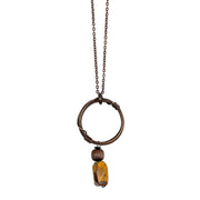 Banjara Antiqued Ring Necklace with Tigereye Stone