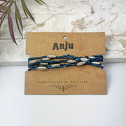 Seed Bead Stretch Bracelet - Midnight Blue