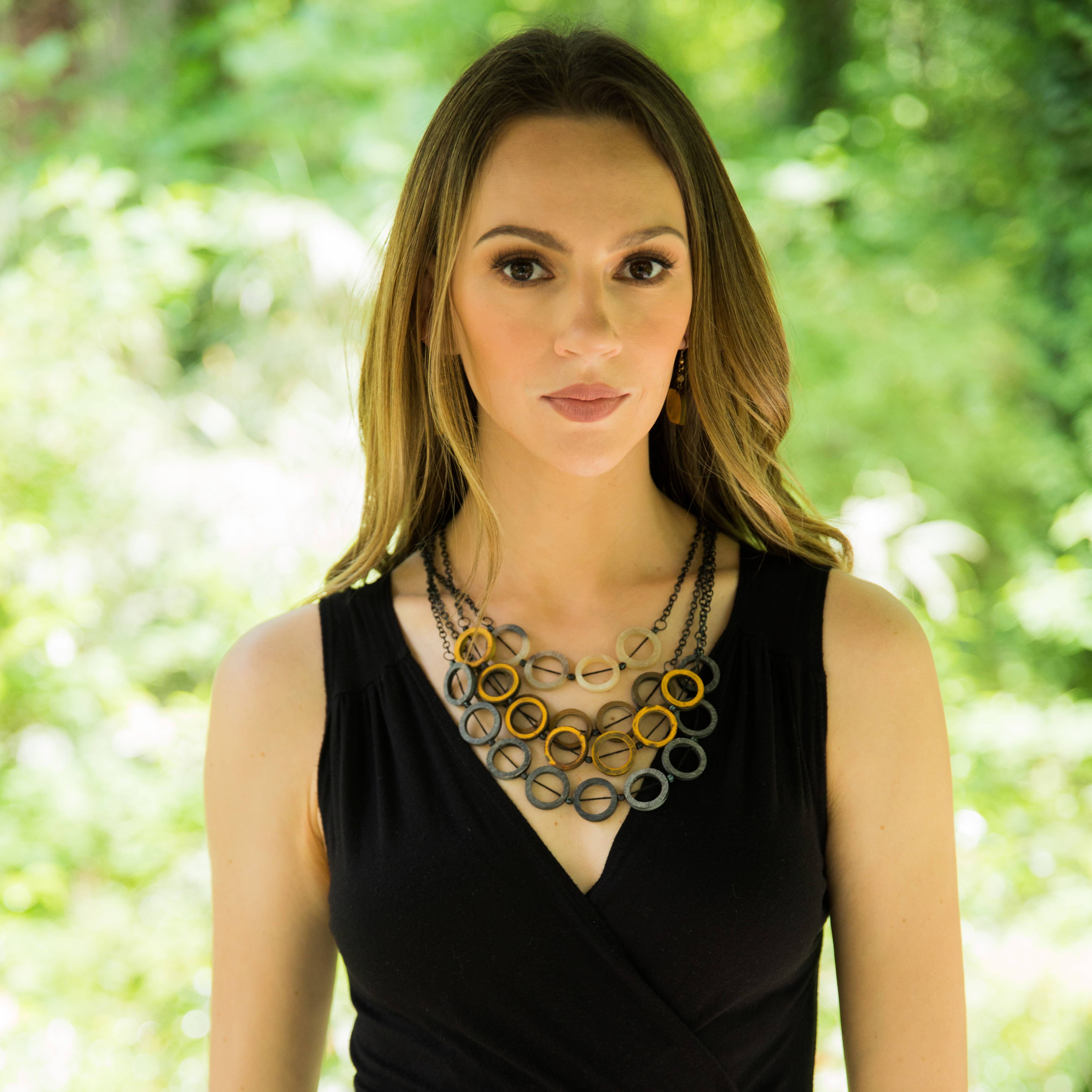 Omala Autumn Neutrals Collection Necklace - Open Circles