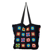 Laya Cotton Crochet Large Tote Bag - Black