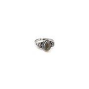 Tanvi Collection Ring - Silver Teardrop with Labradorite