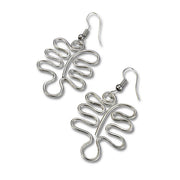 Silver Plated Earrings - Wavy Leaf