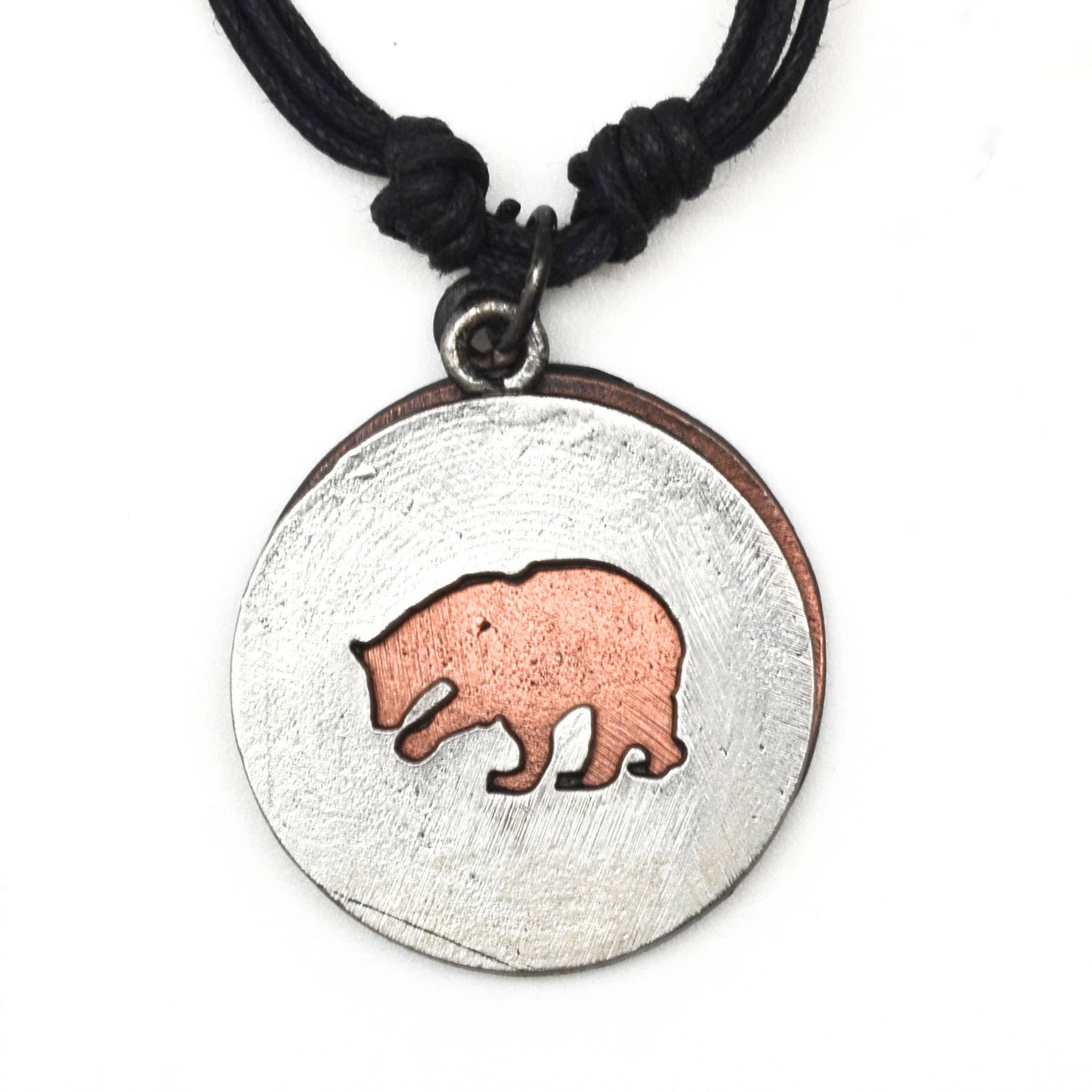Pewter Necklace - Bear Cutout