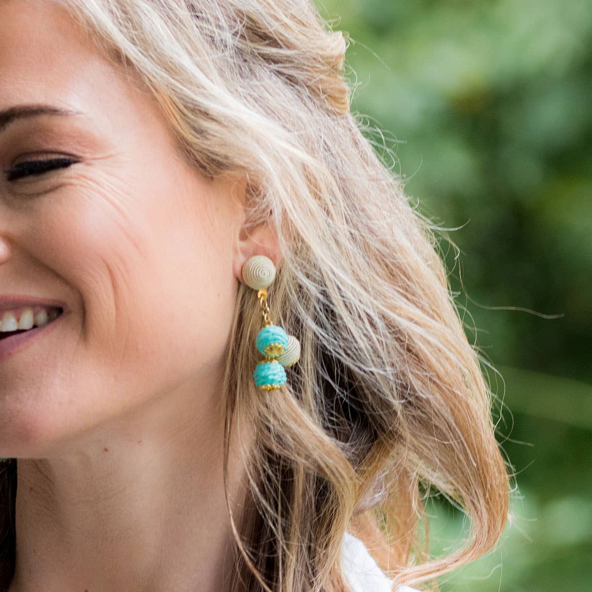Sachi Turquoise Waters Earrings - Circle Bead Cluster