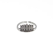 Handcrafted Silver Plated Brass Forest Tree Ring