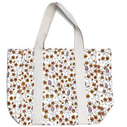 Handcrafted Canvas Bag with Block-Printed Star Flower Vines