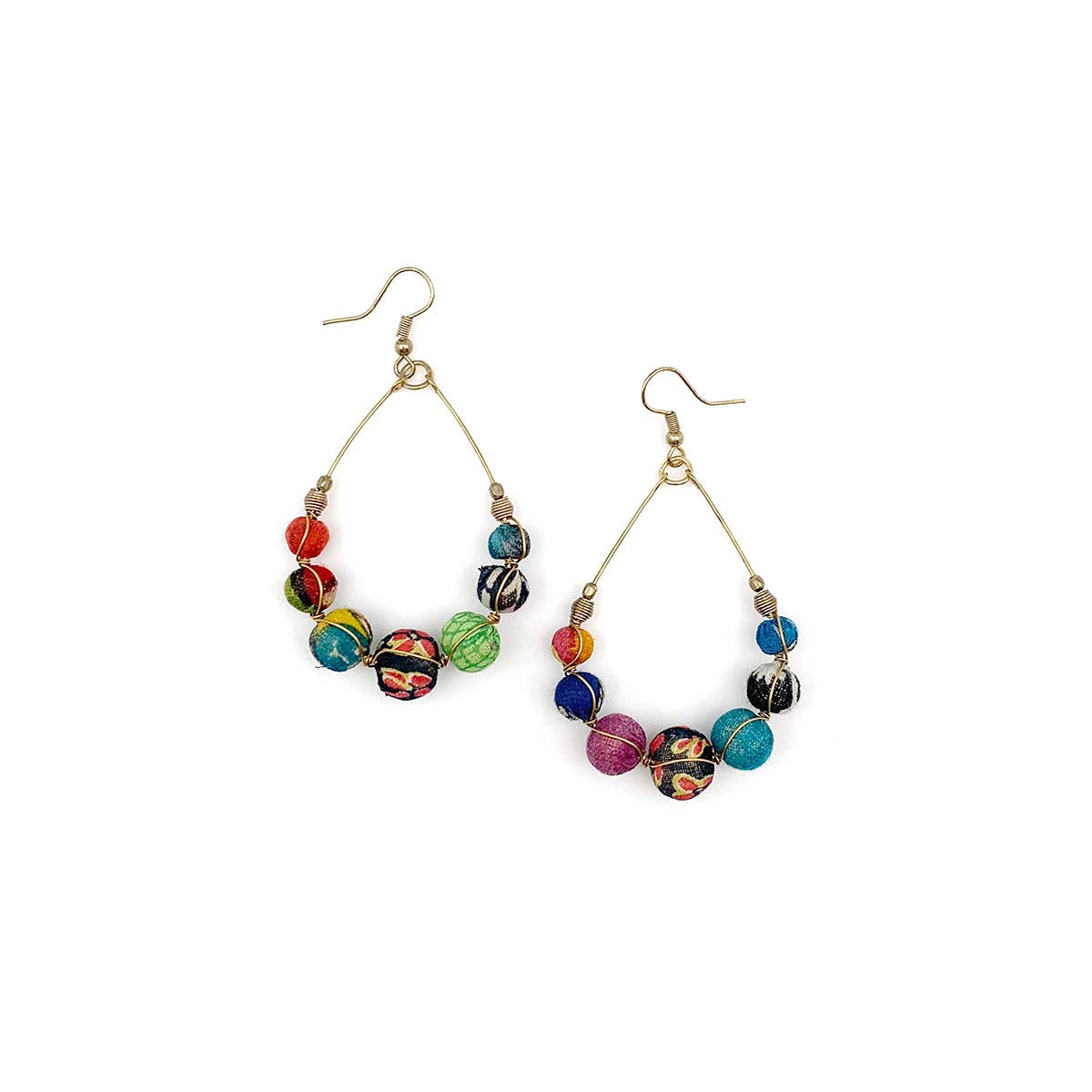 Aasha Kantha Graduated Wire Wrapped Teardrop Earrings